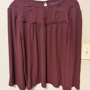 LOFT Women's Deep Burgundy Blouse